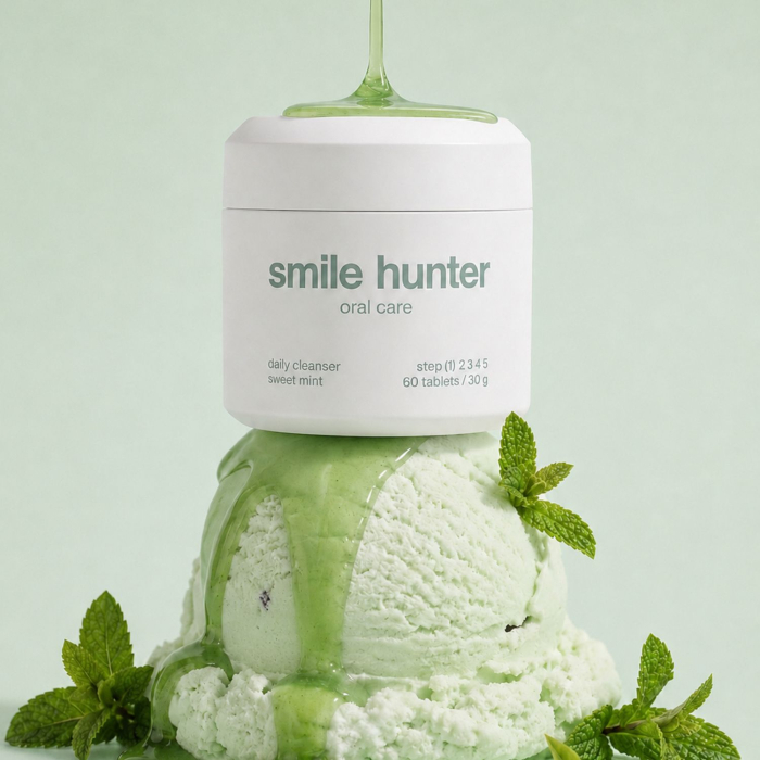 Таблетки для чищення зубів Smile Hunter Tooth Tablets Hydroxyapatite Daily Cleaner Sweet Mint 60 шт, банка