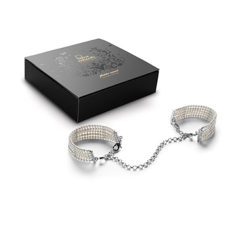 Браслети - наручники  PLASIR NACRE  білі перли  Bijoux Indiscrets (Іспанія)