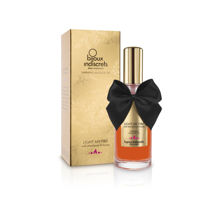 Зігріваюча масажна олія  LIGHT MY FIRE, 100 мл.  суниця з медом  Bijoux Cosmetiques (Іспанія)