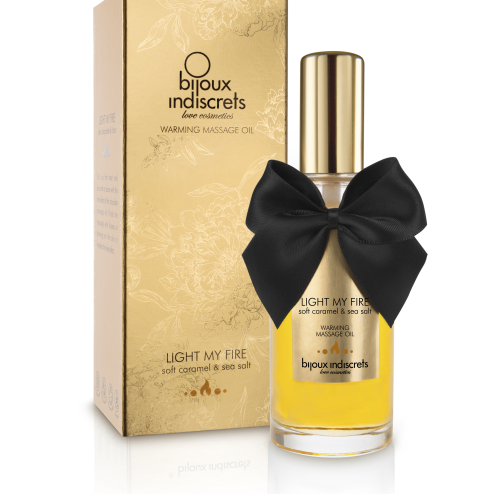 Зігріваюча масажна олія  LIGHT MY FIRE, 100 мл.  солона карамель  Bijoux Cosmetiques (Іспанія)