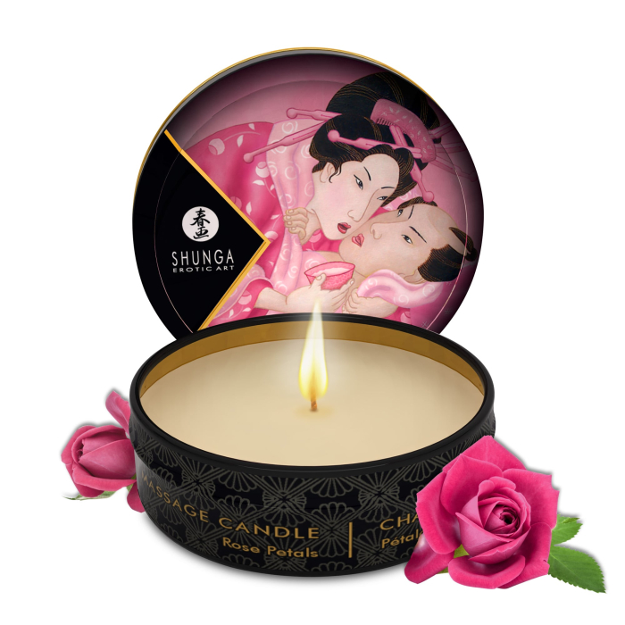 Масажна свічка Rose Petals аромат: пелюстки троянди, 30 мл.  SHUNGA (Канада)