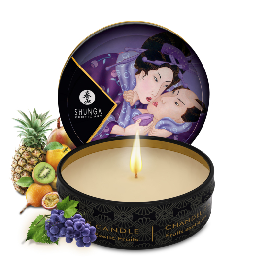 Масажна свічка Exotic Fruits аромат: екзотичні фрукти, 30 мл.  SHUNGA (Канада)