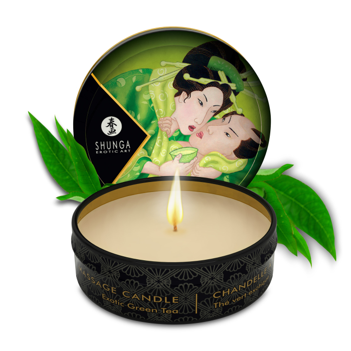 Масажна свічка Exotic Green Tea аромат: зелений чай, 30 мл.  SHUNGA (Канада)