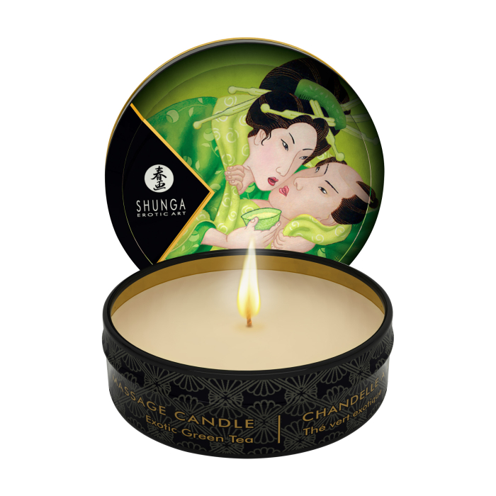 Масажна свічка Exotic Green Tea аромат: зелений чай, 30 мл.  SHUNGA (Канада)