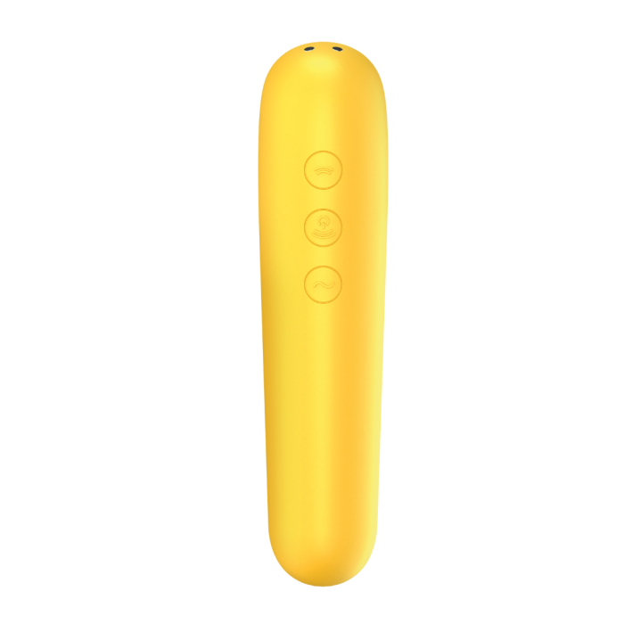 Вакуумний стимулятор та вібратор Dual Love, двосторонній  колір: жовтий  Satisfyer (Німеччина)