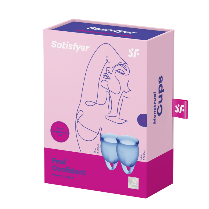 Набір менструальних чаш  Feel Confident  колір: синій  Satisfyer (Німеччина)