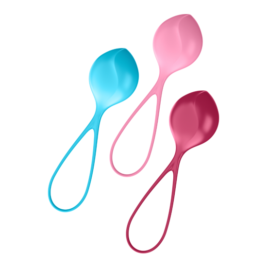 Вагінальні кульки набір Strengthening Balls, 3 шт  вага: 62-82-98 гр  Satisfyer (Німеччина)
