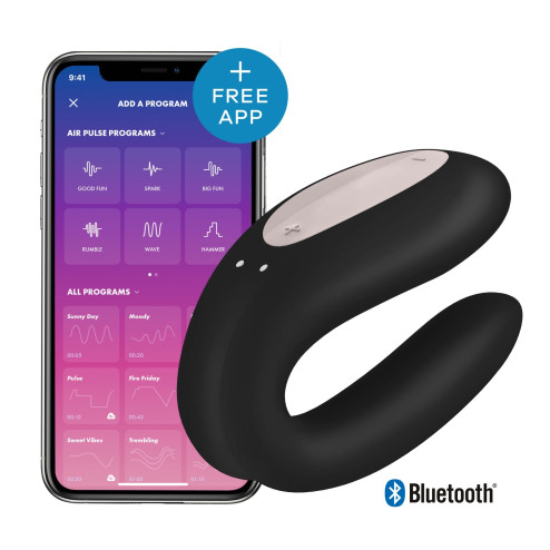 Смарт-вібратор для пар Double Joy колір: чорний  Satisfyer (Німеччина)
