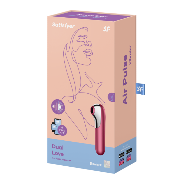 Смарт вібратор 3 в 1 Dual Love, двосторонній  колір: червоний  Satisfyer (Німеччина)