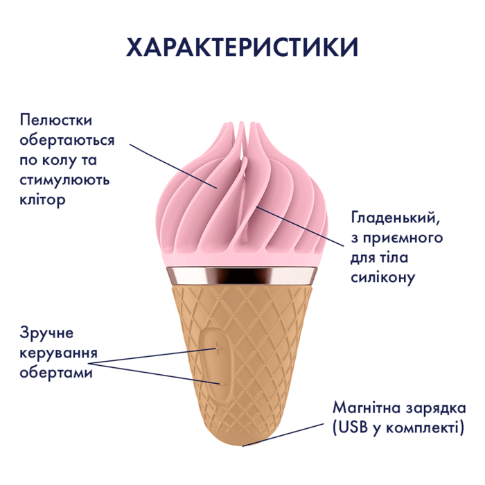 Мороженка спінатор  Sweet Treat  колір: рожевий  Satisfyer (Німеччина)