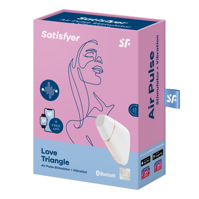 Вакуумний смарт стимулятор з вібрацією  Love Triangle,  колір: білий Satisfyer (Німеччина)