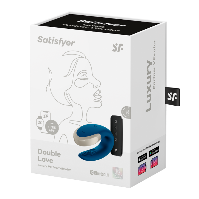 Смарт вібратор для пар Double Love колір: синій Satisfyer (Німеччина)