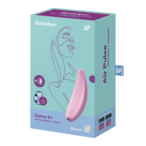 Вакуумний кліторальний стимулятор Curvy 3+ колір: рожевий Satisfyer (Німеччина)
