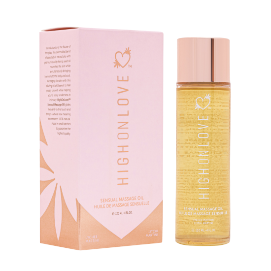 Масажна олія з ароматом лічі та мартіні Sensual Massage Oil Lychee Martini, 120 мл HighOnLove (Канада)