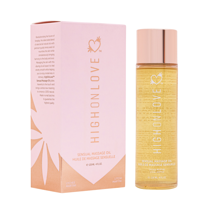 Масажна олія з ароматом лічі та мартіні Sensual Massage Oil Lychee Martini, 120 мл HighOnLove (Канада)