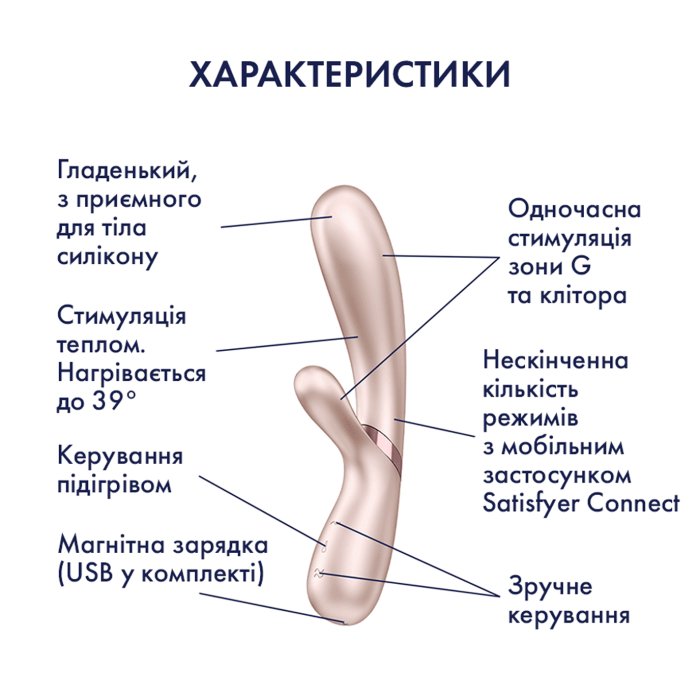 Вібратор-кролик із підігрівом Hot Lover колір: нюдовий Satisfyer (Німеччина)