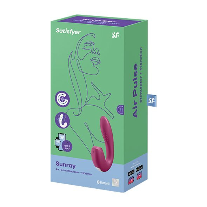 Вакуумний смарт вібратор Sunray  колір: ягідний Satisfyer (Німеччина)