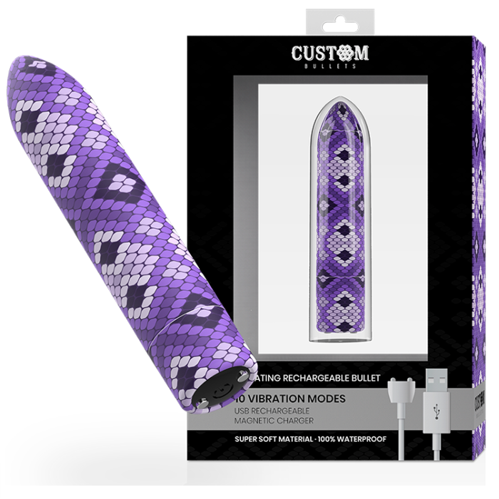 Потужна віброкуля Snake Purple Custom Bullets (Іспанія)