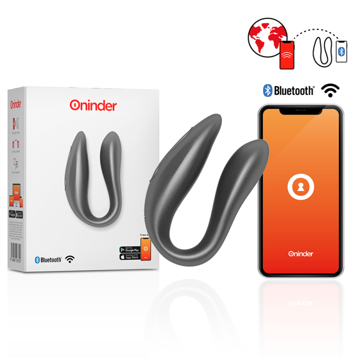 Смарт вібратор для пар DOUBLE PLEASURE, колір: чорний Oninder (Іспанія)