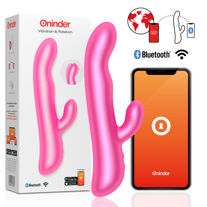 Смарт вібратор-кролик з рухливою голівкою VIBRATION & ROTATION колір: рожевий, Oninder (Іспанія) Смарт вібратор-кролик з рухливою голівкою VIBRATION & ROTATION колір: рожевий, Oninder (Іспанія)