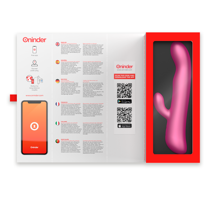 Смарт вібратор-кролик з рухливою голівкою VIBRATION & ROTATION  колір: рожевий, Oninder (Іспанія)