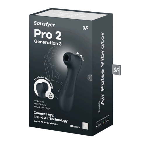 Вакуумний смарт стимулятор для клітора  з вібрацією та Liquid Air  Pro 2 Generation 3 Connect App  колір: темно-сірий  Satisfyer (Німеччина)