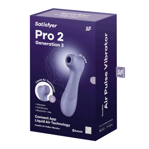 Вакуумний смарт стимулятор для клітора  з вібрацією та Liquid Air  Pro 2 Generation 3 Connect App  колір: фіолетовий  Satisfyer (Німеччина)