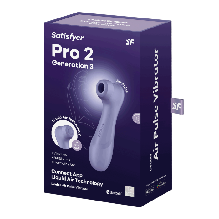 Вакуумний смарт стимулятор для клітора  з вібрацією та Liquid Air  Pro 2 Generation 3 Connect App  колір: фіолетовий  Satisfyer (Німеччина)