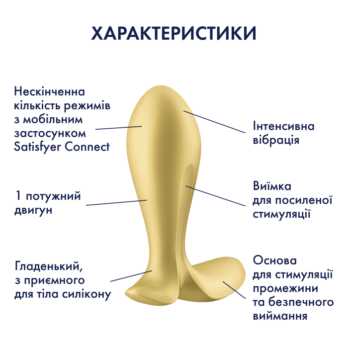 Анальна смарт пробка з вібрацією Intensity Plug, колір: жовтий Satisfyer (Німеччина)