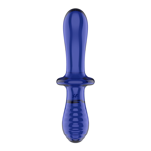 Скляний фалоімітатор Double Crystal колір: синій Satisfyer (Німеччина)