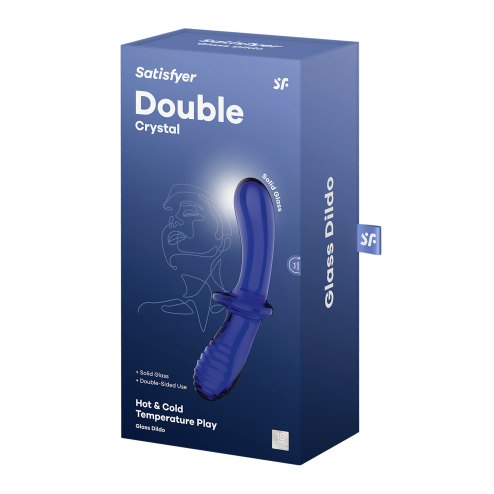 Скляний фалоімітатор Double Crystal колір: синій Satisfyer (Німеччина)