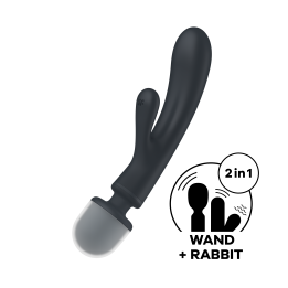 2 в 1: вібратор-кролик + масажер Triple Lover колір: сірий Satisfyer (Німеччина)