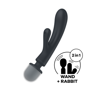 2 в 1: вібратор-кролик + масажер Triple Lover колір: сірий Satisfyer (Німеччина)