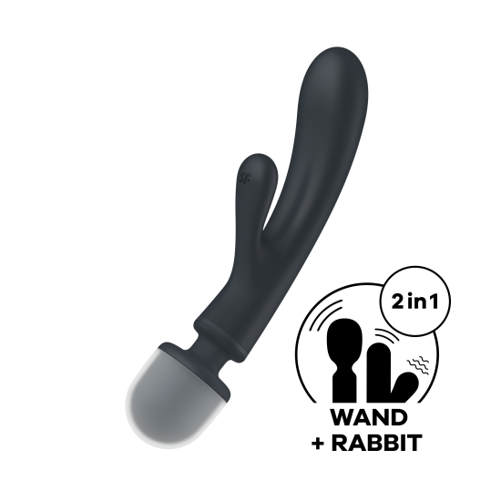 2 в 1: вібратор-кролик + масажер Triple Lover колір: сірий Satisfyer (Німеччина)