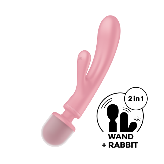 2 в 1: вібратор-кролик + масажер Triple Lover колір: рожевий Satisfyer (Німеччина)