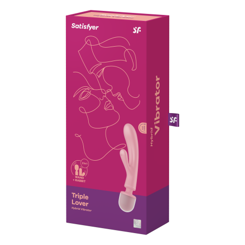 2 в 1: вібратор-кролик + масажер Triple Lover колір: рожевий Satisfyer (Німеччина)