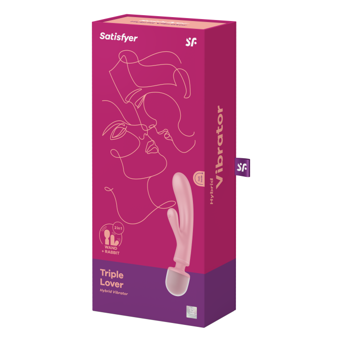 2 в 1: вібратор-кролик + масажер Triple Lover колір: рожевий Satisfyer (Німеччина)