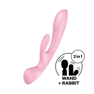 2 в 1: вібратор-кролик + масажер Triple Oh колір: рожевий Satisfyer (Німеччина)