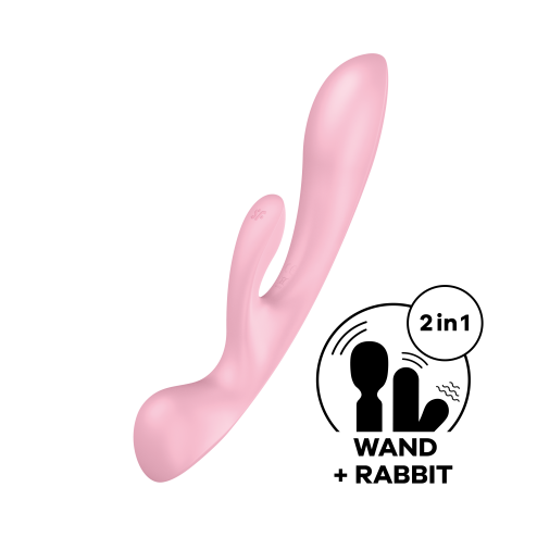 2 в 1: вібратор-кролик + масажер Triple Oh колір: рожевий Satisfyer (Німеччина)