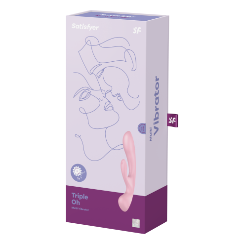 2 в 1: вібратор-кролик + масажер Triple Oh колір: рожевий Satisfyer (Німеччина)