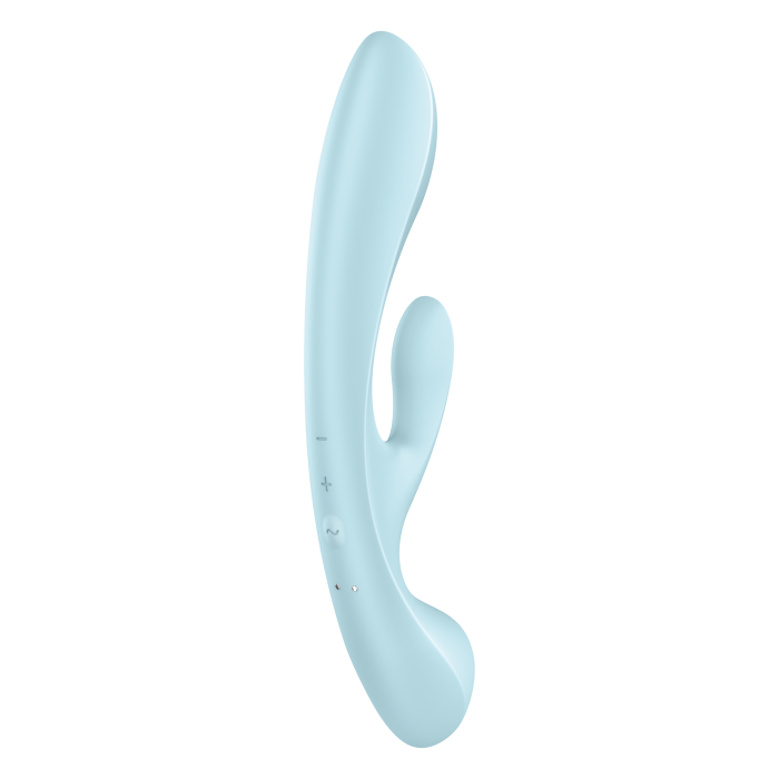 2 в 1: вібратор-кролик + масажер Triple Oh колір: блакитний Satisfyer (Німеччина)