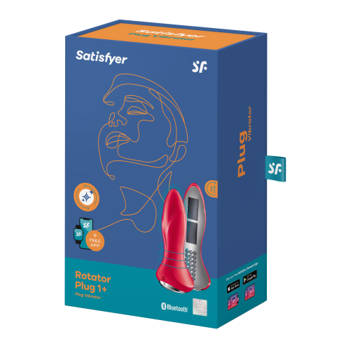 Анальний смарт вібратор Rotator Plug 1+ вібрація + імітація римінгу колір: червоний Satisfyer (Німеччина)