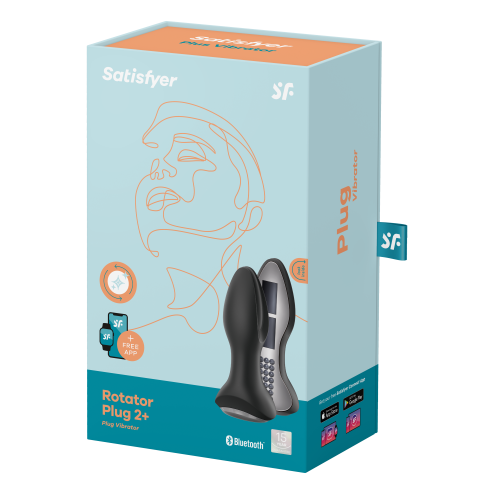 Анальний смарт вібратор Plug 2+  вібрація + імітація римінгу  колір: чорний Satisfyer (Німеччина)