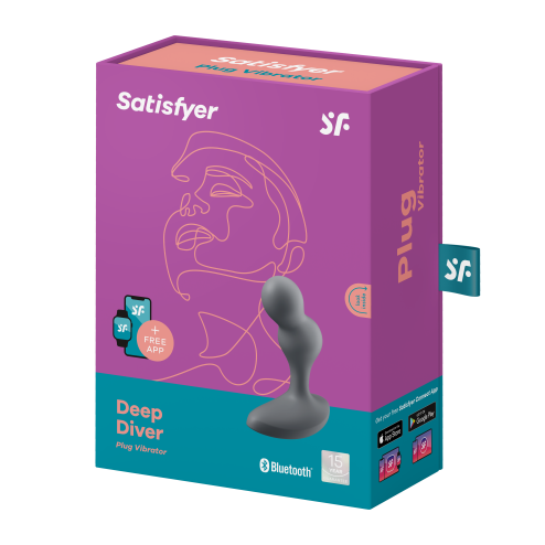 Анальна смарт пробка з вібрацією  Deep Diver  колір: чорний  Satisfyer (Німеччина)