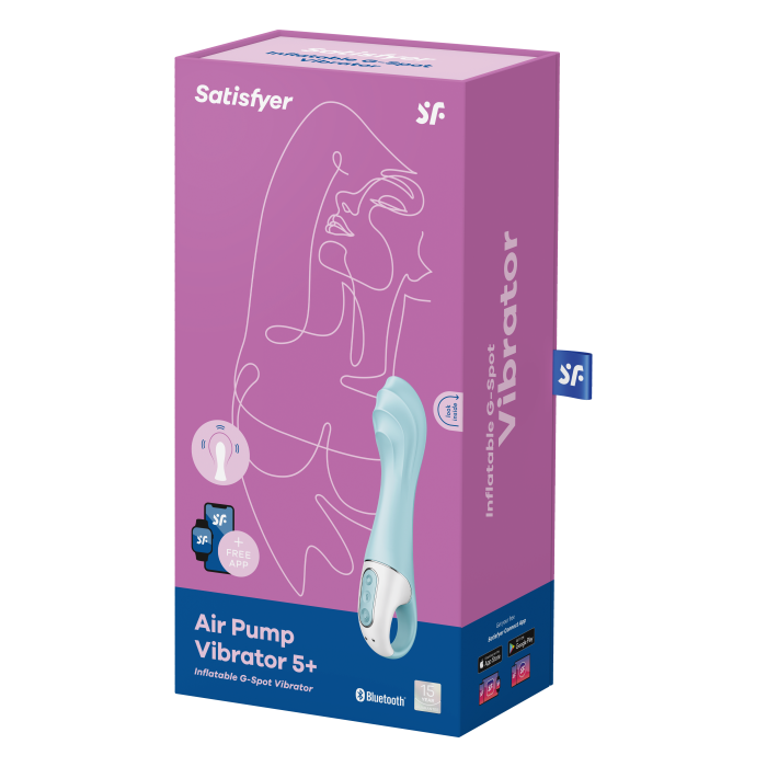 Смарт вібратор надувний Air Pump Vibrator 5 колір: блакитний Satisfyer (Німеччина)