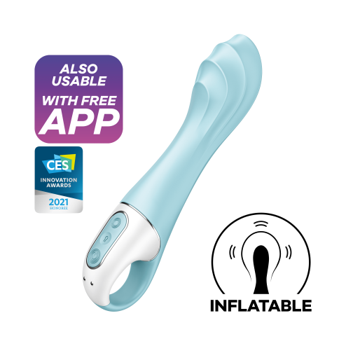 Смарт вібратор надувний Air Pump Vibrator 5 колір: блакитний Satisfyer (Німеччина)