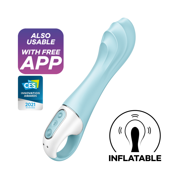Смарт вібратор надувний Air Pump Vibrator 5 колір: блакитний Satisfyer (Німеччина)