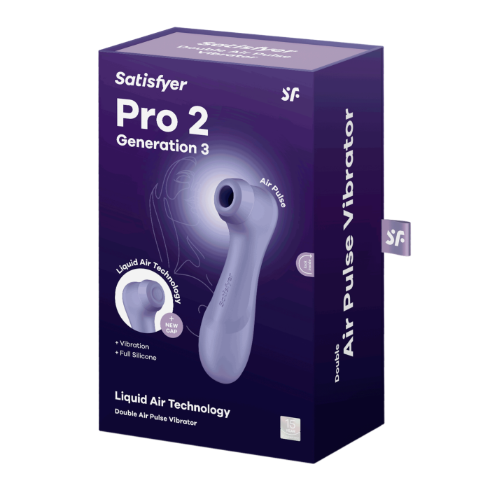 Вакуумний стимулятор клітора з вібрацією та Liquid Air Pro 2 Generation 3  колір: фіолетовий Satisfyer (Німеччина)