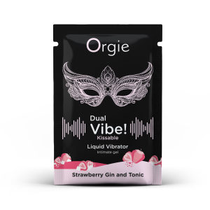 САШЕТ Рідкий вібратор DUAL VIBE  коктейль Джин-тонік полуниця, 1 мл Orgie (Бразилія-Португалія)