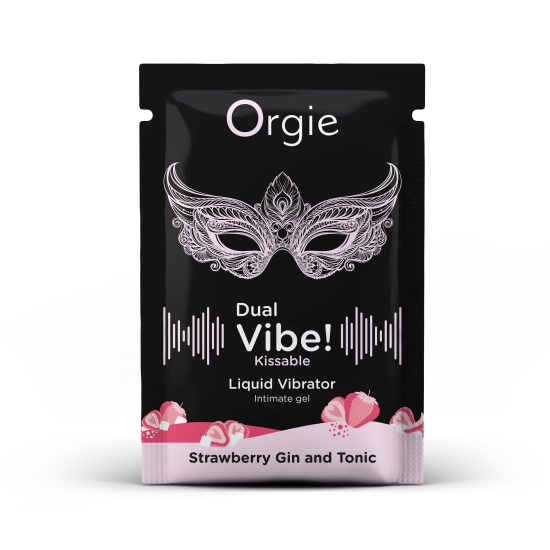 САШЕТ Рідкий вібратор DUAL VIBE  коктейль Джин-тонік полуниця, 1 мл Orgie (Бразилія-Португалія)